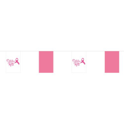 Guirlande Octobre Rose en tissu avec 20 fanions