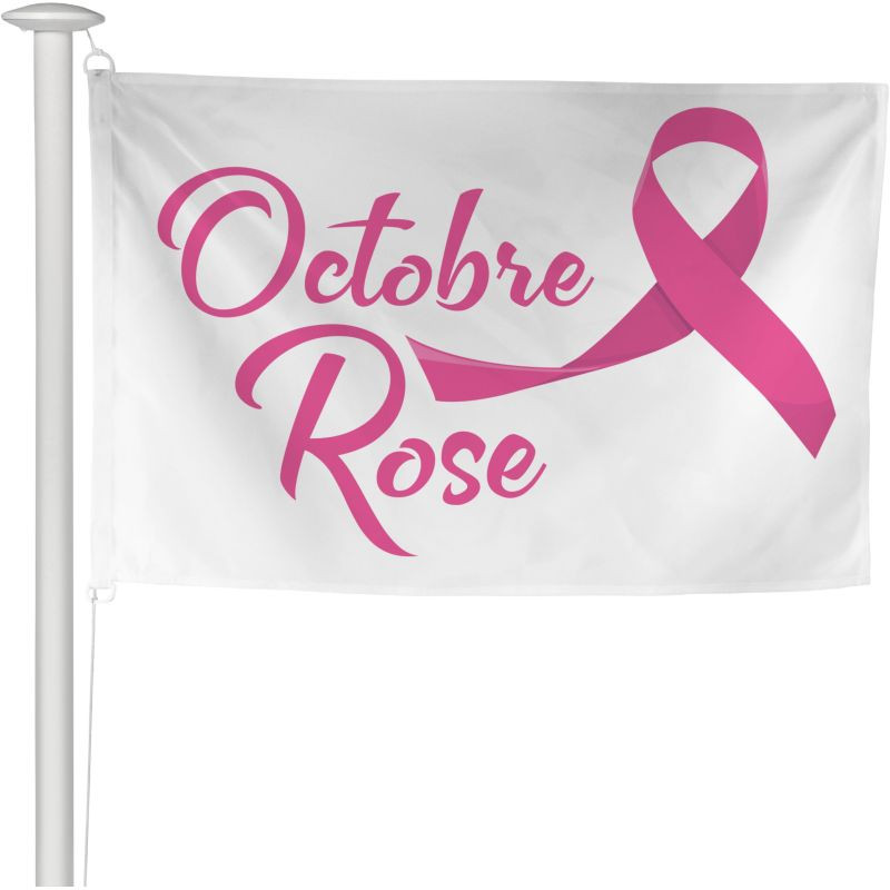 Pavillon à hisser imprimé Octobre Rose