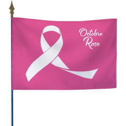 Drapeau sur hampe Octobre Rose