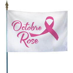 Drapeau Octobre Rose sur Hampe