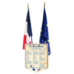 Lot écusson + 1 drapeau français et européen -spécial loi Blanquer