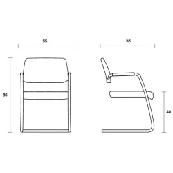 Chaise visiteur pieds luge Birdie