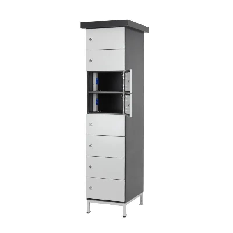 Armoire pour charger les batteries vélos/trotinettes sur pied