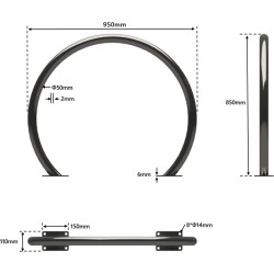 Appui-vélo rond inox 304 - Velinox