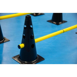 Lot de 4 cônes d'agilité avec barres