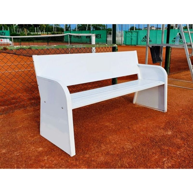 Banc publicitaire en acier électrozingué avec personnalisation
