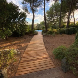 Cheminement bois pour accès à la plage, dunes - Camino