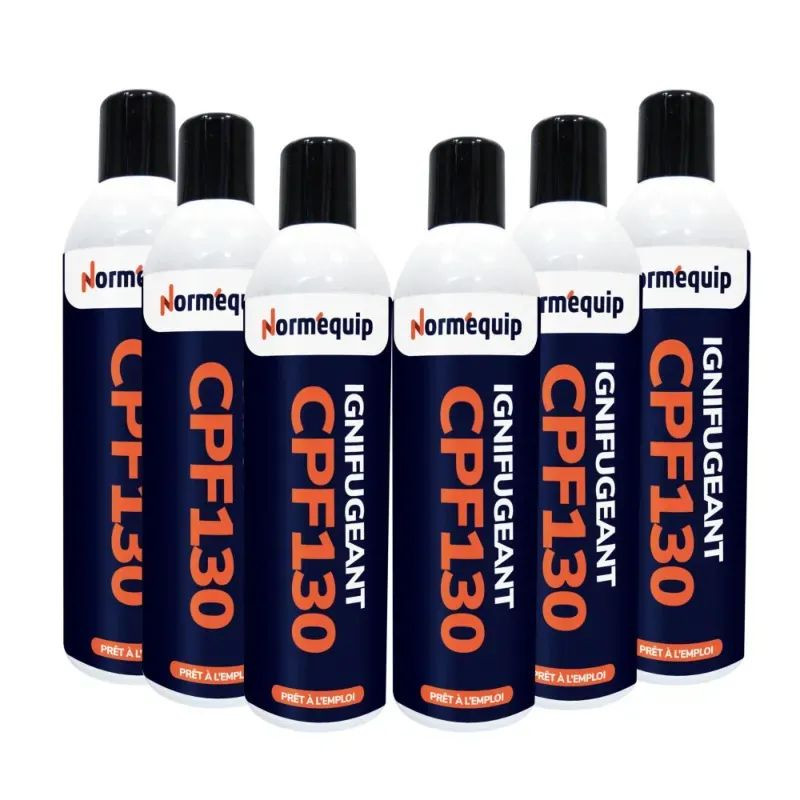 Pack 6 bombes aérosols 300 ml ignifuge papier CPF 130