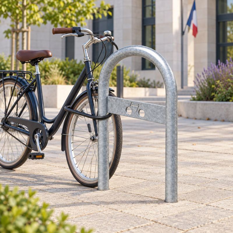 Support vélo en U avec picto cycle