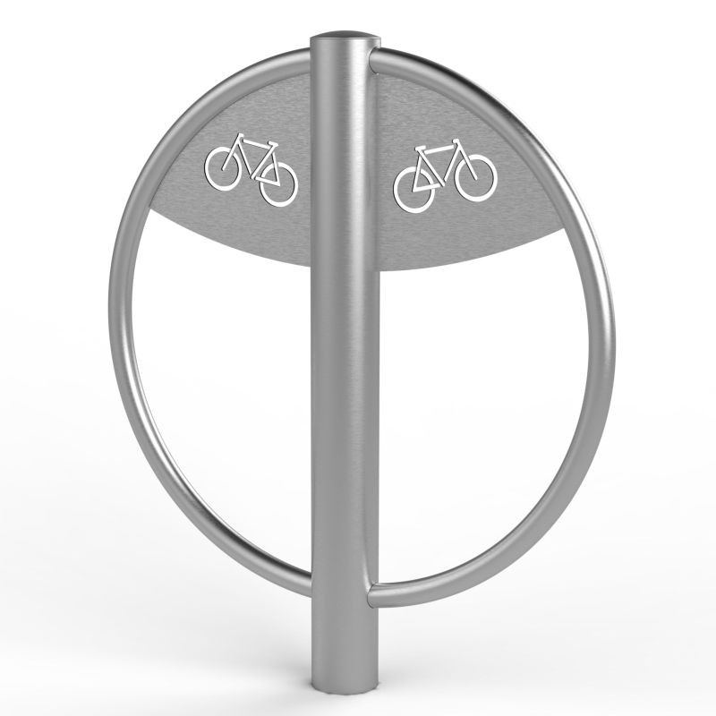 Arceau vélo inox rond avec picto cycle