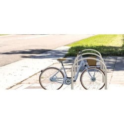 Arceau vélo inox en U avec picto cycle