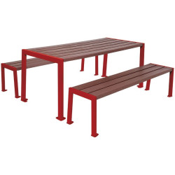 Table de pique-nique Silaos acier et plastique recyclé