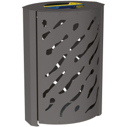 Poubelle de ville 40 litres fixée sur poteau couleur au choix