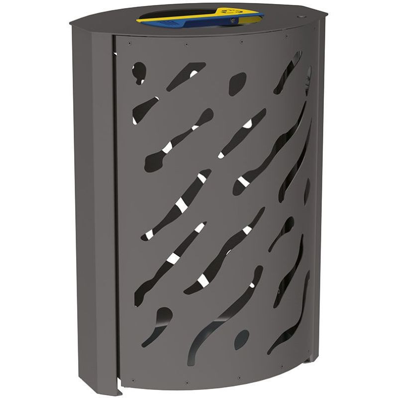 Poubelle de ville 40 litres fixée sur poteau couleur au choix
