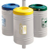 Poubelle de ville 40 litres fixée sur poteau couleur au choix