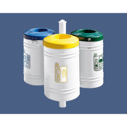 Poubelle de ville 40 litres fixée sur poteau couleur au choix