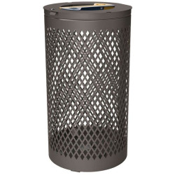 Poubelle de ville 40 litres fixée sur poteau couleur au choix
