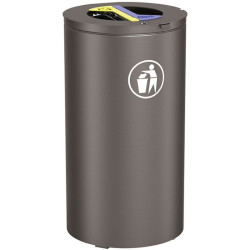Poubelle de ville 40 litres fixée sur poteau couleur au choix