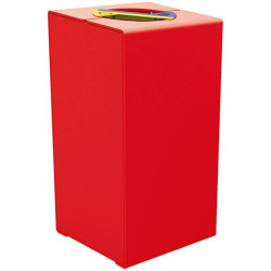 Corbeille publique tri sélectif en bois 40 litres
