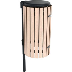 Corbeille ronde en compact effet lame Jardiz