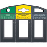 Point de tri 3 flux Vigipirate + supports de sac Rossignol Trirok