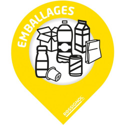 Stickers tri forme goutte ou languette pour poubelle Rossignol