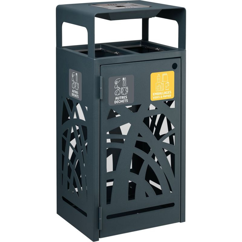 Poubelle Rossignol Cybel 2 ou 3 flux pour tri sélectif