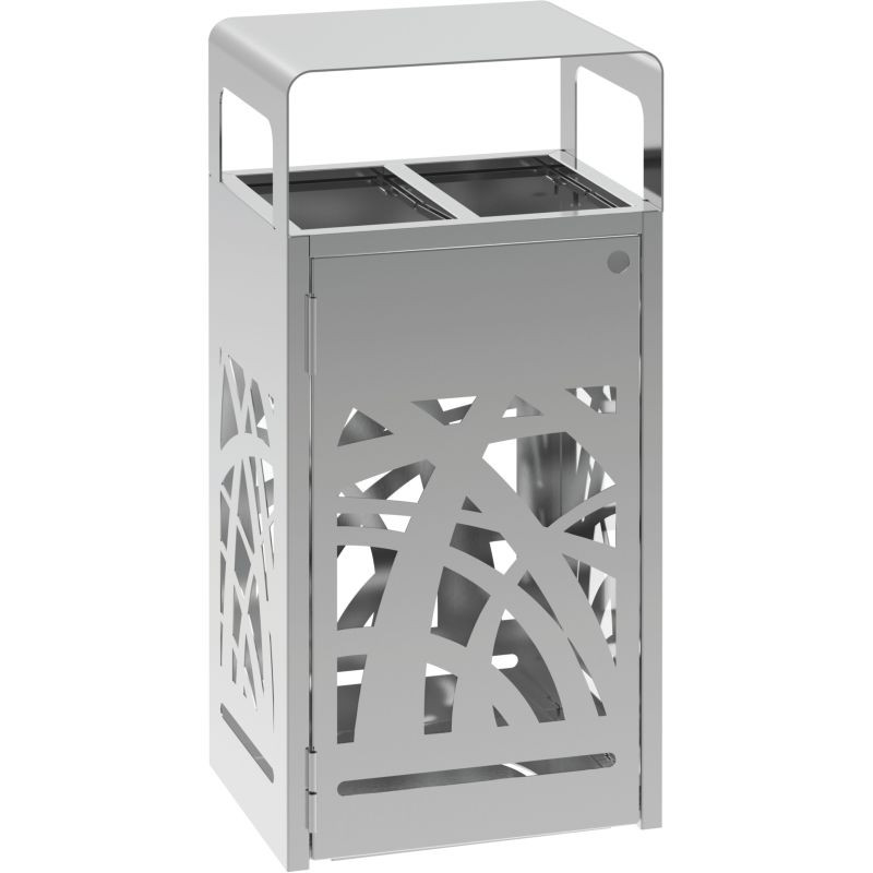 Poubelle inox 2 ou 3 flux Rossignol Cybel Extrême pour tri sélectif