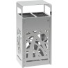 Poubelle inox 2 ou 3 flux Rossignol Cybel Extrême pour tri sélectif