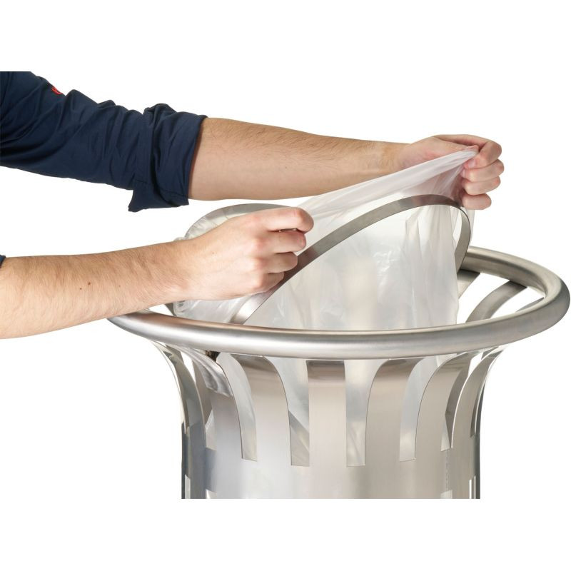 Poubelle inox 1 flux pour extérieur Rossignol Tulipe