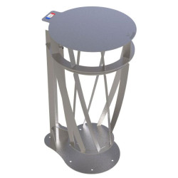 Poubelle de ville Cogolin en inox brossé avec ou sans couvercle