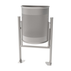 Poubelle Barcelona en acier inoxydable demi ronde 35 litres
