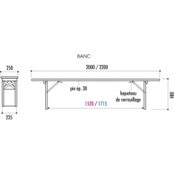 Banc en bois pliant et empilable Pilsen