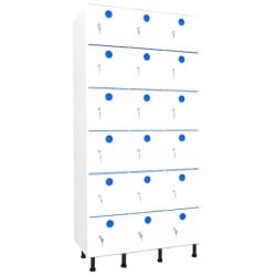 Vestiaire plastique PVC 6 cases anti bactérien PB