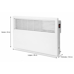 Chauffage d'appoint 1000 ou 2000 W mural ou sur roues