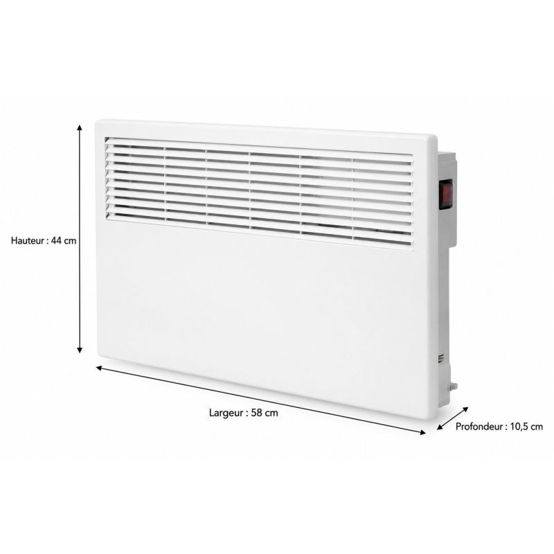 Chauffage d'appoint 1000 ou 2000 W mural ou sur roues