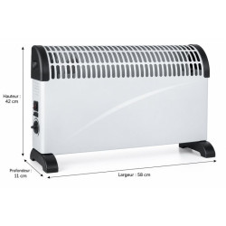 Convecteur 3 allures de chauffage jusqu'à 2000 W