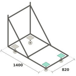 Chariot pour tables 153 cm en PEHD et 120 cm en mélaminé
