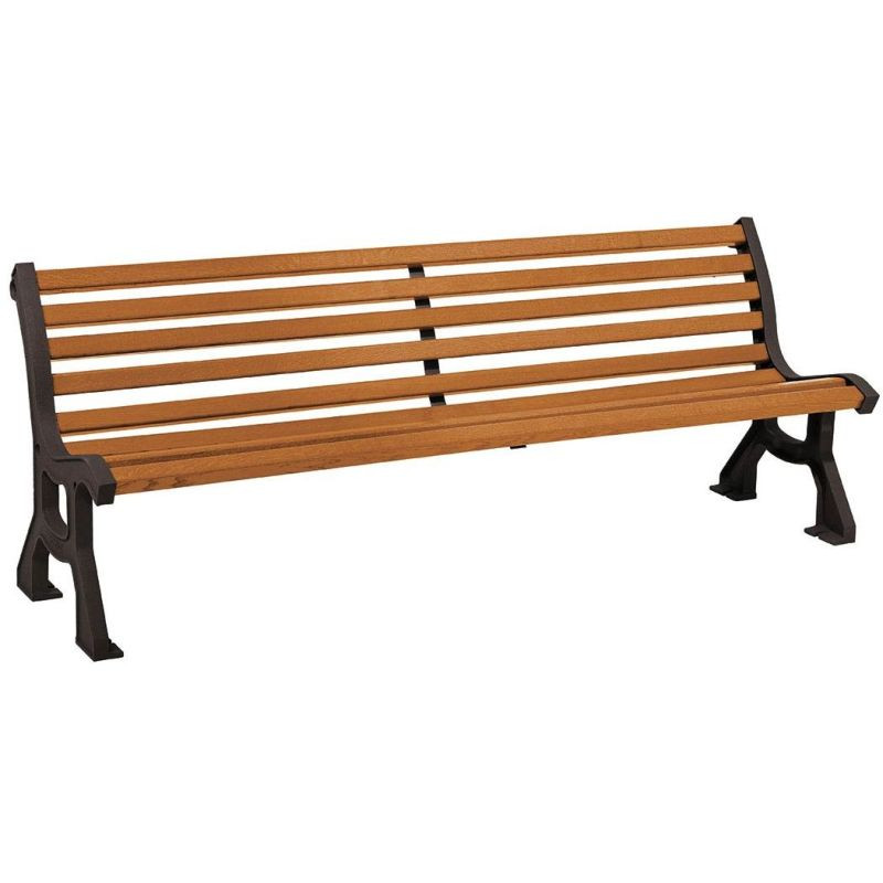 Banc de ville forme vague en bois et métal modèle Procity Lubin