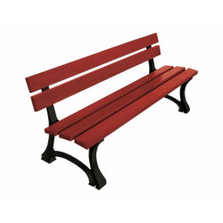 Banc publique en bois et acier traditionnel modèle Procity Mora