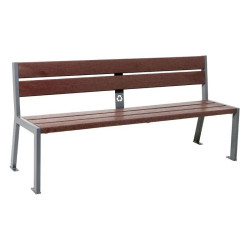 Banc ou fauteuil assise 5 lames plastique recyclé et structure acier