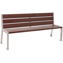 Banc ou fauteuil plastique recyclé et acier Silaos 6 lames