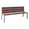 Banc public plastique recyclé 1-2 places à 6 lames et structure acier