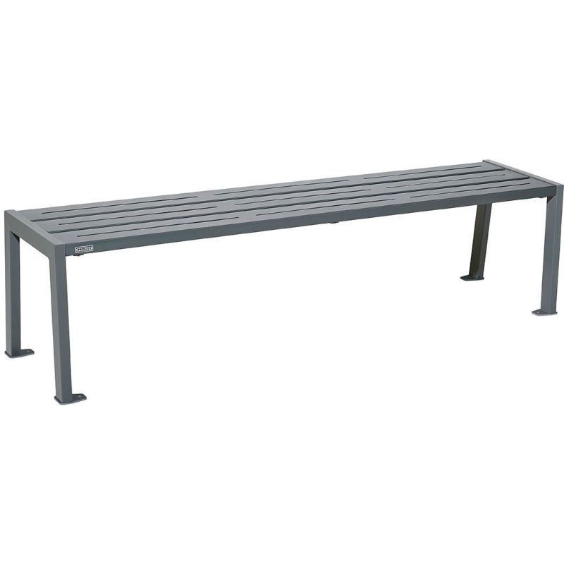 Banc public sans dossier avec assise en acier 3 lames