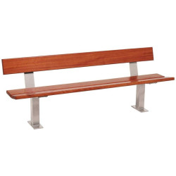 Banc en bois exotique et acier Pagode