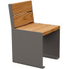 Banc métallique avec assise et dossier en bois exotique modèle KUB