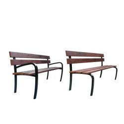 Banc Serem Confidence pieds acier lames bois avec ou sans accoudoirs