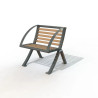 Fauteuil de ville en compact stratifié Teck + acier - Bordeaux