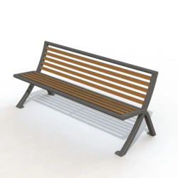 Banc urbain en compact stratifié et pied acier - Bordeaux