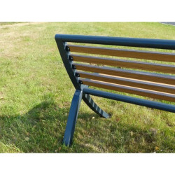 Banc urbain en compact stratifié et pied acier - Bordeaux